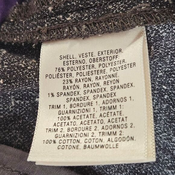 Elevenses Gray Brown Tweed Wide Leg Button Accent Zip Front Dressy Trouser Pants - Picture 10 of 15